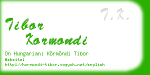 tibor kormondi business card
